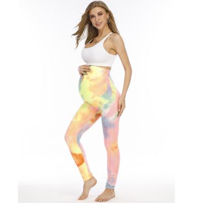 China 2021 Super High Waist Fitness Leggings Hip Sports Yoga Wear Breathable Maternity Seamless Legs Tie Dye Yoga Pants for sale