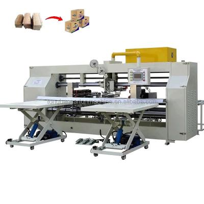 China Máquina de costura semiautomática de doble pieza de alta velocidad para grabar cajas de papel corrugado en venta