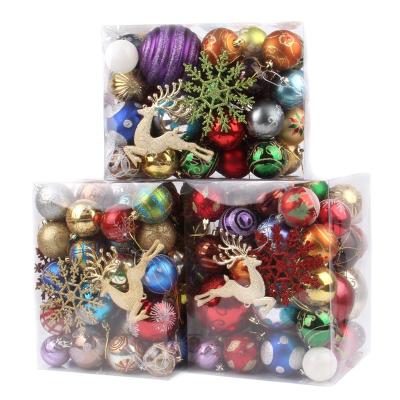 China Christamas Home Decoration 60 PcsPlastic Christmas Ball Hanging Christmas Tree Decorations For Festival Ornaments Gift Home Ball for sale