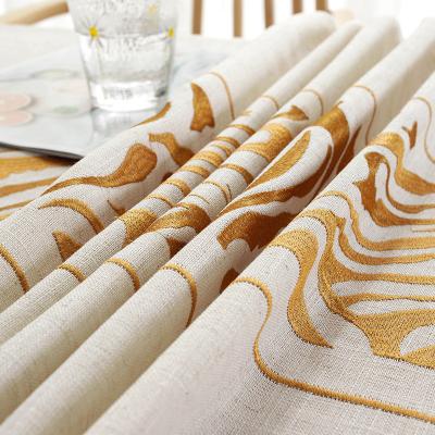 China Rectangular fabric waterproof new product tablecloth cotton and geometric jacquard linen tablecloth table cover fabric for sale