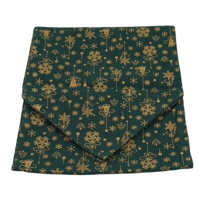 China Jacquard Christmas cotton and green tablecloth table runner simple home decoration table runner for sale