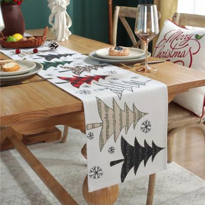 China Modern Simplicity Christmas Table Runners Decorations for Party Christmas Tree Fall Table Runner Snowflake Printed Home Decor for sale