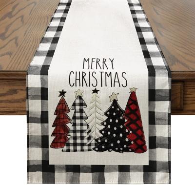 China Beautiful Christmas party decoration table flag cotton decoration and party family table cloth flag indoor and outdoor decoration for sale