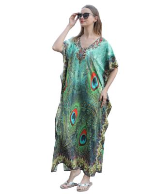 China Breathable Kaftan Beach Wear Snakeskin Swimwear Cover Up Women Long Dress Sarong Dress Wholesale Kimono Beach Robe Dropshipping for sale