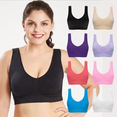 China YJS Seamless XL 2XL 3XL 4XL 5XL 6XL Plus Size Women's Underwear Women's Bra Soft Sleep Bra With Detachable Double Filling for sale