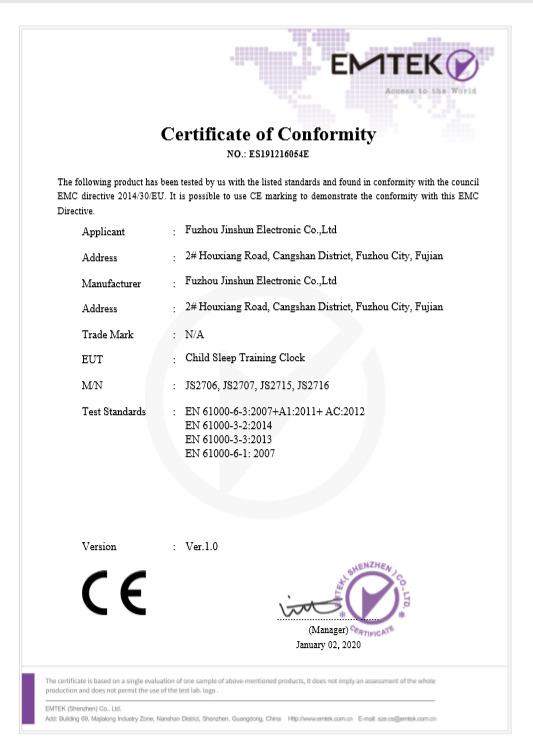 CE - Fuzhou Jinshun Electronic Co., Ltd.