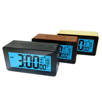 China Wooden Calendars Digital LCD Eldly Alarm Clock With Date for sale