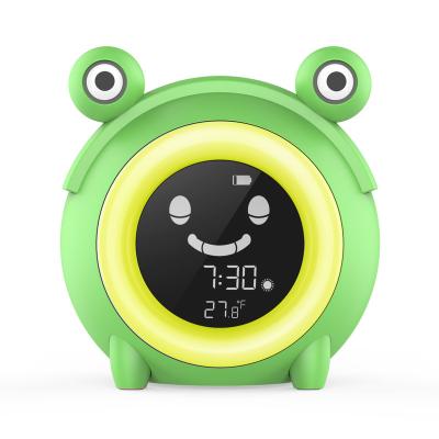 China Custom Calendars Frog Design Night Light Wake Up Natural Light Kids Alarm Desk&table Led Clocks Digital &Analog Nap for sale