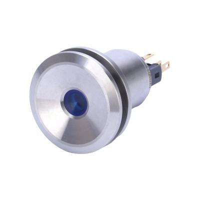 China Modern High Quality Flush Momentary DC AC Pin Terminal 1NO 22mm Stainless Steel Toilet Toilet Knob for sale