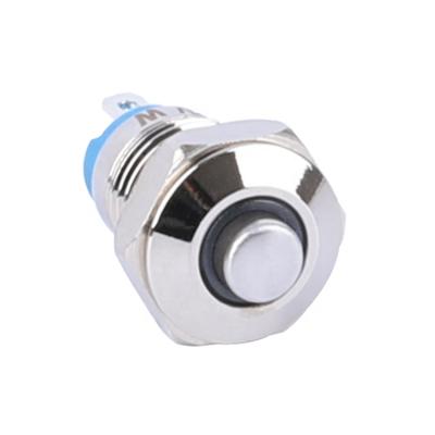 China Nickel Brass 8mm 1NO Momentary Led Small Round Metal High Illuminated Push Button Switch for sale