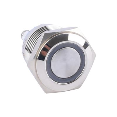 China Nickel 16mm 1NO Brass Screw Terminal Led New Illuminated Push Button Switch for sale