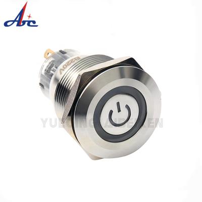 China Nickel Plating 19152F Abbeycon Brass Tricolor 19mm RGB Momentary Led 24 Volt Push Button Switches for sale