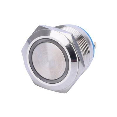 China Factory Price Nickel Brass/Stainless Steel 22mm 4Pin 220V Led Illuminated Waterproof Electronic Momentary Push Button for sale