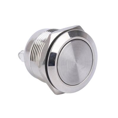 China 22mm Stainless Steel 1NO Waterproof Metal 1NO Flat Push Button Switch for Elevator for sale