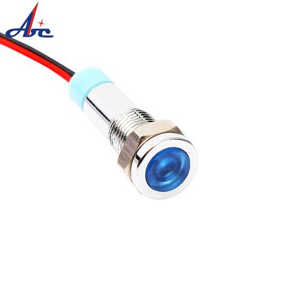 China Sports Stadiums 6mm LED Metal Warning Light Waterproof Signal Lamp 6mm 6V 12V 24V 220v With 150MM Wire White Green Blue Yellow Red for sale