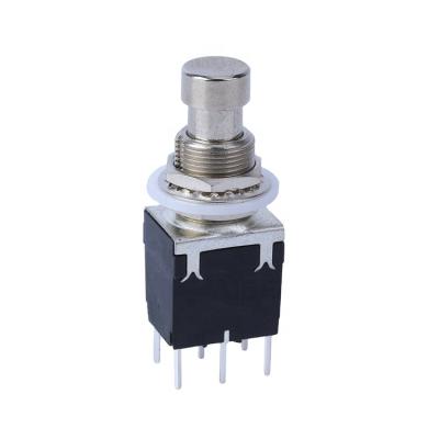 China High Quality ON-ON Electric Guitar Soft Touch Push Button Pedal 12.2mm Latching On-On Mini PCB Guitar Switch for sale