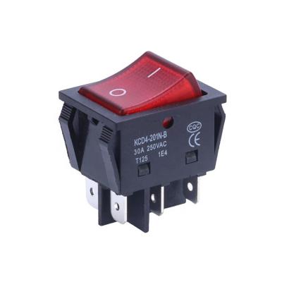 China ON Auto Boat DPDT ON OFF 30A 250VAC 6Pin t125 55 Rocker Switch for sale