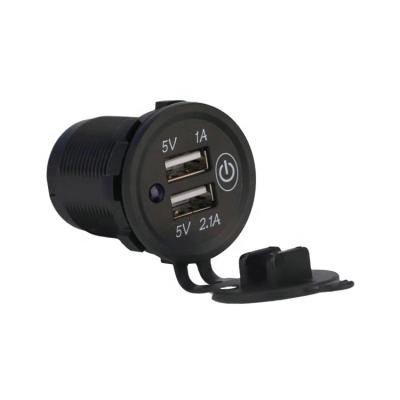 China High Quality Long Life and Exquisite Design Bus Car Boat Dual Waterproof USB Switch Touch Switch Car Charger On Off USB Socket for sale