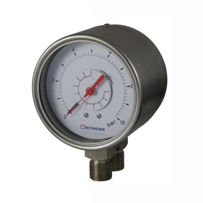 China Stainless Steel 16011001 Double Point Pressure Differential Gauge for sale