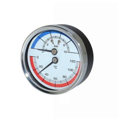 China 63mm Black Steel Case Gauge Temperature Pressure Gauge Thermo 2720 Rear Inlet for sale