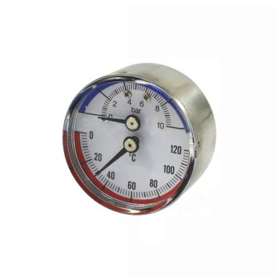 China HVAC Back Connection Thermo-manometer Temperature Pressure Gauge for sale