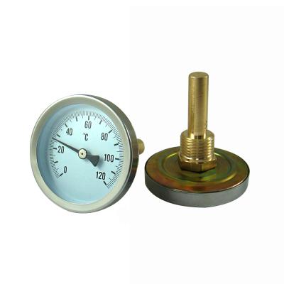 China Brass Stem Homehold Stainless Steel Case Bimetallic HVAC Pipe Thermometer for sale