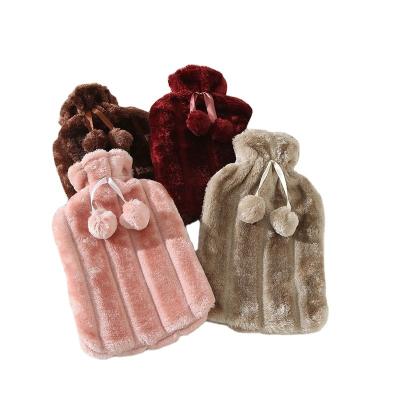 China Printed Fabric Winter Hot Water Bottle With Super Soft And Warm Hot Water Bottle Bag And Plush Cover for sale