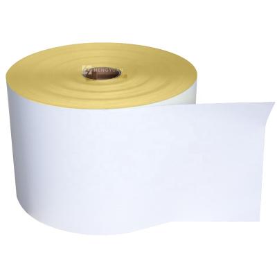 China Waterproof Adhesive Synthetic Paper in Jumbo Roll Raw Material Thermal Label Transfer Stickers for Shipping Label for sale