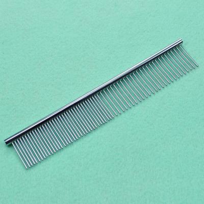 China New Product Stainless Steel Deshedding Stainless Steel Sustainable Grooming Cat Massage Brush Single Deshedding Straight Brush For Pet for sale