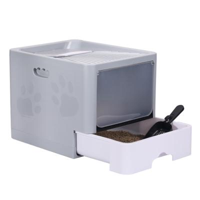 China Viable Chinese Collapsible Cat Toilet Brand Eco-Friendly Practical Gray Trash Can For Cat for sale