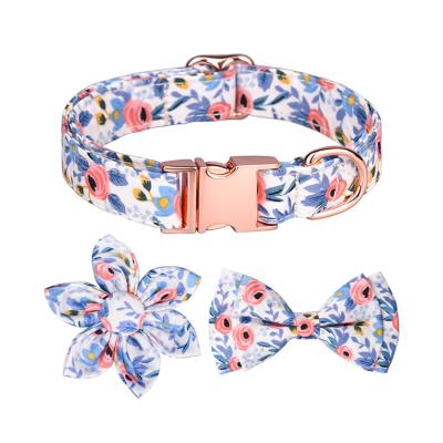 China Viable Manufacturer Personalized Custom Multicolor Dog Collar Adjustable Bow-knot Dog Collar Set for sale