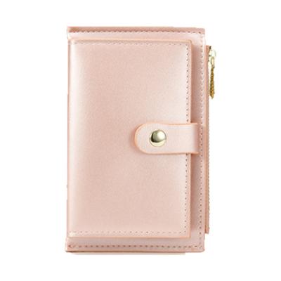 China Waterproof Pearl Laser PU Leather Zipper Short Ladies Coin Purse Female Money Bag Clip Credit Card Holder Clutch Wallet for sale