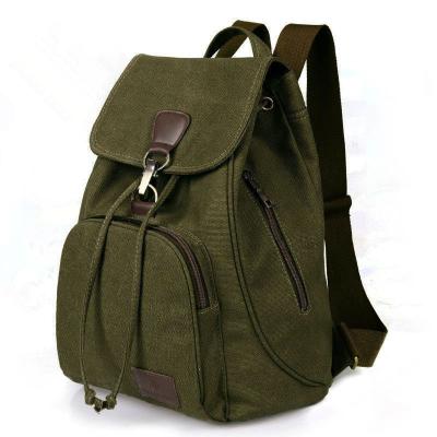 China Anti-Theft School Rucksack Hiking Travel Multipurpose Bag Green Fashion Drawstring Canvas Backpack Purse Casual Outdoor Shopping Daypacks for sale