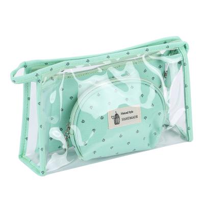 China Fashion Trendy Make Up Bag 3pcs/set Waterproof Necessaries Portable Cosmetic Bags Female PVC Pouch Travel Toiletry Bag for sale