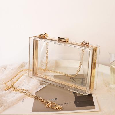 China Bling Clutch bag Women Clear Purse Acrylic Clear Clutch Bag, Transparent Crossbody Purse Evening Bag Stadium Approved Shoulder Evening Handbag for sale