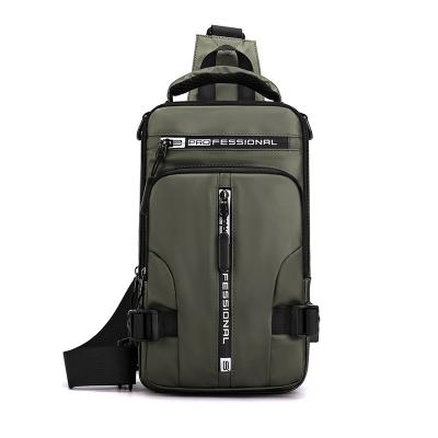 China Fashion crossbody bag Men Nylon Sling Bag Water Resistant Shoulder Chest Crossbody Bags Sling Backpack with USB Charging Port for sale