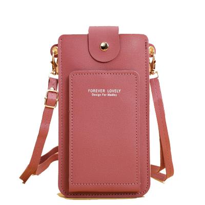 China Fashion Mini Messenger Shoulder Handbag Wallet with Credit Card Slots, Small Touch Screen Crossbody Cell Phone Purse Bag for Women for sale