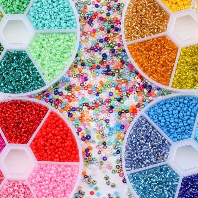 China Hot Selling Amazon Acrylic 2mm Glass Seed Beads Small Craft Beads Kit For DIY Bracelet Necklaces Crafting Jewelry Making for sale