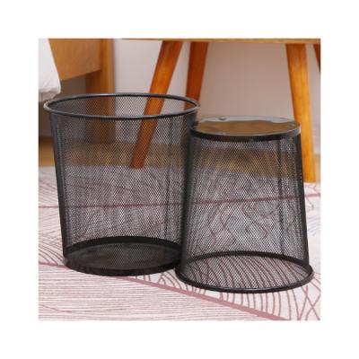 China Without Lid Factory Price Square Small Mesh Office Dustbin Waste Bin Iron Net Trash Can for sale