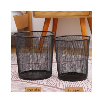 China Without Lid Wire Mesh Office Waste Bins Big Trash Can High Quality Iron Mesh Trash Can for sale