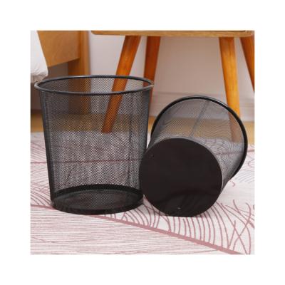 China Without Lid Round Mesh Office Waste Paper Bins Metal Wire Indoor Trash Can Garbage Bin/Iron Mesh Bucket Waste Bin/Trash Bin for sale