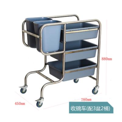 China Durable Factory Price Hotel Trolley Stainless Steel Bowl Trolley for sale