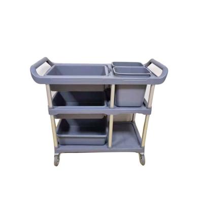 China Hotel Banquet Restaurant Manufacturer Wholesale Hotel Housekeeping Dish Gather Trolley Cleaning Trolley For Hotels for sale