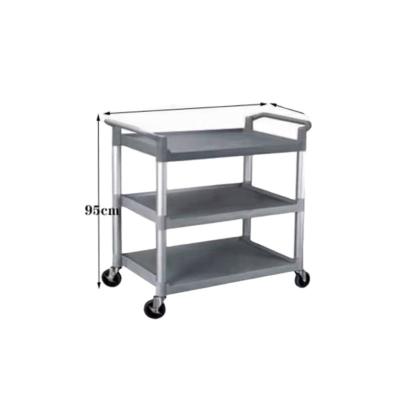 China Factory Price Durable And Super Load Bearing Plastic Serving Cart 3 Layer Hotel Trolley for sale