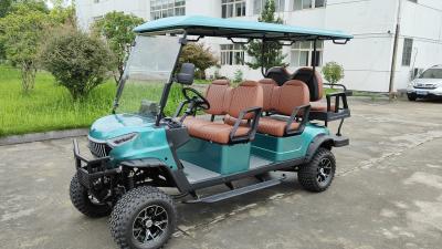 China 4+2 zitplaatsen elektrische golfkar elektrische golfvoertuigen elektrische golf buggy dubbelcircuits vier wielen hydraulische rem Te koop