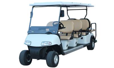 China Pure White Color Golf Sightseeing Car Electric Powered Golf Carts With 6+2 Sofa Seats for sale