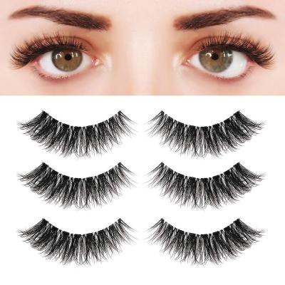 China Wholesale Natural QD Designs Soft Custom Strip Lashes 3D Mink Eyelashes for sale