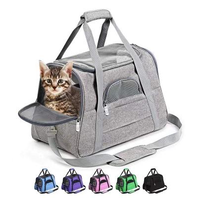 China Viable IN THE CURRENT Amazon Hot Sale Pet Carrier Bag Air Line Approved Small Dog Carrier Soft Portable Travel Dog Pet Cages Carrier Bag for sale