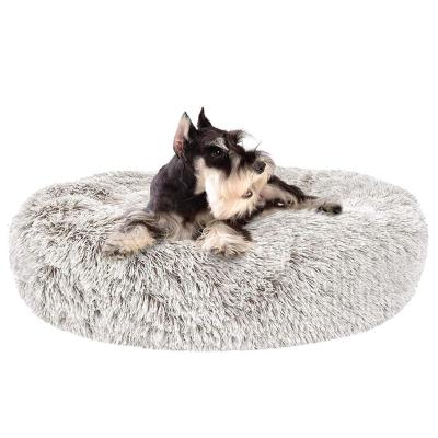 China Cama Para Mascotas Deluxe Round Shaped Pet Bed Sofa Cat Sleeper Autumn And Winter Soft Plush Kennel Dog Mat Cooling Keep Donut Warm Pet Bed for sale