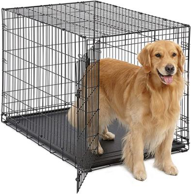 China Factory Price Foldable Solid Iron Dog Cage Sustainable Blue Black Pink Rose For Cats Dogs for sale